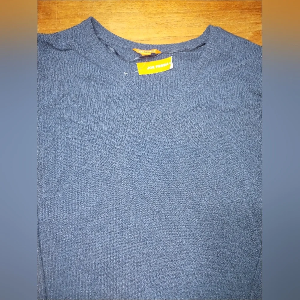 NWT Joe Fresh Size 2X Blue Long Sleeve Shirt, Ribbed & Stretchy, Comfy - Picture 2 of 9